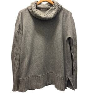 Soft Surroundings Women's Gray Cotton Cowl Neck Pullover Sweaters Top M Medium